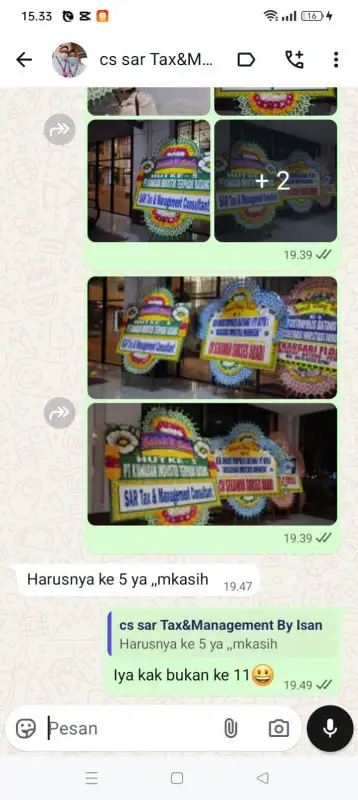 Testimonial papan bunga MUNA BARAT